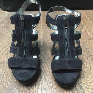Black Suede Wedges